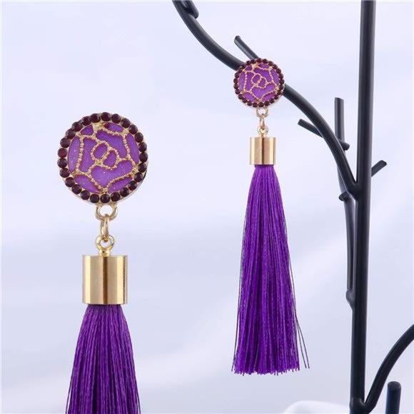 Colorful Tassel Earrings Set for Women - Picture 2 of 5